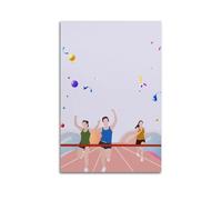 YMXHJJ Modern Family Photo Album Posters Canvas Wall Art Home Decor - Modern Ethnic Sport Poster Runners Crossing Finish Line Prints Pictures Artwork 20x30inch(50x75cm)