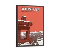 YMXHJJ Modern Family Photo Album Posters Canvas Wall Art Home Decor - Retro Travel Poster of Whistler British Columbia Landmark Prints Pictures Artwork 20x30inch(50x75cm)