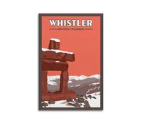 YMXHJJ Modern Family Photo Album Posters Canvas Wall Art Home Decor - Retro Travel Poster of Whistler British Columbia Landmark Prints Pictures Artwork 20x30inch(50x75cm)