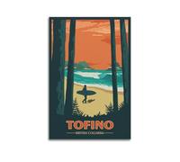 YMXHJJ Modern Family Photo Album Posters Canvas Wall Art Home Decor - Retro Travel Poster Tofino British Columbia Surf Scene Prints Pictures Artwork 24x36inch(60x90cm)