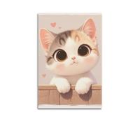 YMXHJJ Poster Unframe Canvas Wall Art Prints for Hallway Decor - Animal Cute Kitten on The Fence 24x36inch(60x90cm) Picture Unframe Artwork