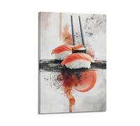YMXHJJ Sushi with Salmon And Roe, Artistic And Appetizing Decor Item Poster Canvas Wall Art Modern Mural Decorative Painting Hanging Artwork 12x18inch(30x45cm)