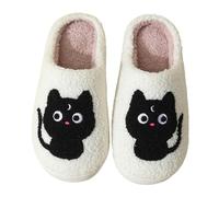YMXLWHBD Slipper Autumn And Winter Couples Cute Cotton Slippers Home Indoor Non-slip Cotton Slippers-black Cat-38 39