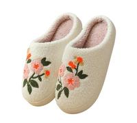 YMXLWHBD Slipper Cross-border Home Cute Three-color Flowers Winter Cotton Slippers For Women's Warm Indoor Temu Dropshipping-camellia-38-39