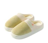 YMXLWHBD Slipper Home Cotton Slippers, Plush Like Poop Touch, Women's Warm Couple Slippers-green A-40-41