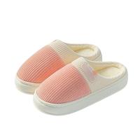 YMXLWHBD Slipper Home Cotton Slippers, Plush Like Poop Touch, Women's Warm Couple Slippers-pink A-36-37