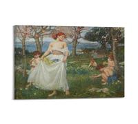 YMXSDIMDS A Song of Springtime by John William Waterhouse Painting Poster Art Print Wall Photo Paint Hanging Picture Family Bedroom Decor 16x24inch(40x60cm)