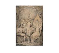 YMXSDIMDS Archangel Raphael with Adam And Eve by William Blake Painting Poster Canvas Wall Art Picture Prints Hanging Photo Idea Decor 20x30inch(50x75cm)