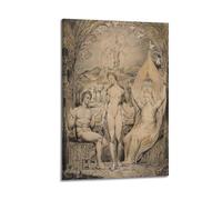 YMXSDIMDS Archangel Raphael with Adam And Eve by William Blake Painting Poster Canvas Wall Art Picture Prints Hanging Photo Idea Decor 24x36inch(60x90cm)