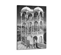 YMXSDIMDS Belvedere by M.C. Escher Painting Poster Room Aesthetic Print Art Wall Canvas Modern Bedroom Decor 16x24inch(40x60cm)