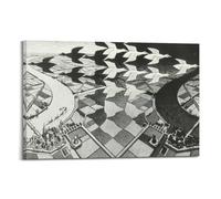 YMXSDIMDS Day And Night by M.C. Escher Painting Poster Wall Art Canvas Prints Hanging Picture Home Decors Idea 20x30inch(50x75cm)
