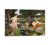 YMXSDIMDS Echo And Narcissus 1 by John William Waterhouse Painting Poster Canvas Room Aesthetic Wall Art Prints Home Modern Decor 20x30inch(50x75cm)