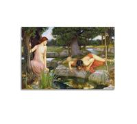 YMXSDIMDS Echo And Narcissus 1 by John William Waterhouse Painting Poster Home Decor Wall Art Hanging Picture Print Bedroom Decorative Room Aesthetic 16x24inch(40x60cm)