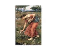 YMXSDIMDS Echo And Narcissus by John William Waterhouse Painting Poster Decorative Painting Canvas Wall Art Living Rooms Bedroom 12x18inch(30x45cm)
