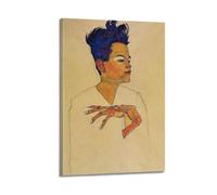 YMXSDIMDS Egon Schiele Self Portrait with Hands on Ches by Egon Schiele Painting Poster Art Print Wall Photo Paint Hanging Picture Family Bedroom Decor 12x18inch(30x45cm)