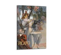 YMXSDIMDS Figaro by Alphonse Mucha Painting Poster Wall Art Picture Canvas Prints Bedroom Living Room Decor 20x30inch(50x75cm)
