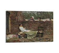 YMXSDIMDS Good Neighbours by John William Waterhouse Painting Poster Canvas Wall Art Decorative Bedroom Modern Home Print Picture 24x36inch(60x90cm)