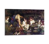 YMXSDIMDS Hylas And The Nymphs by John William Waterhouse Painting Poster Canvas Wall Art Decorative Bedroom Modern Home Print Picture 08x12inch(20x30cm)