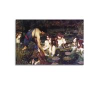 YMXSDIMDS Hylas And The Nymphs by John William Waterhouse Painting Poster Wall Art Bedroom Prints Home Decor Hanging Picture Canvas 08x12inch(20x30cm)