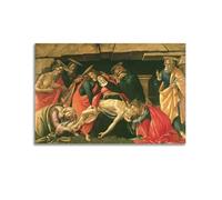 YMXSDIMDS Lamentation over The Dead Christ with Saints by Sandro Botticelli Painting Poster Wall Art Canvas Living Room Bedroom Decor Artworks 16x24inch(40x60cm)