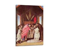 YMXSDIMDS Last Communion of St Jerome by Sandro Botticelli Painting Poster Wall Art Scroll Canvas Picture Living Room Decor Home 08x12inch(20x30cm)
