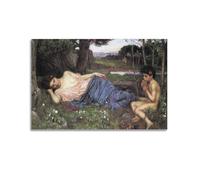 YMXSDIMDS Listen to My Sweet Pipings by John William Waterhouse Painting Poster Picture Canvas Wall Paint Arts Decor Modern Home Artworks 12x18inch(30x45cm)