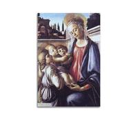 YMXSDIMDS Madonna And Child And Two Angels by Sandro Botticelli Painting Poster Canvas Wall Art Scroll Picture Print Living Room Walls Decor Homes 24x36inch(60x90cm)
