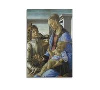 YMXSDIMDS Madonna And Child with An Angel by Sandro Botticelli Painting Poster Picture Print Wall Art Canvas Artworks Room Aesthetic 12x18inch(30x45cm)