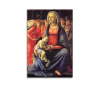 YMXSDIMDS Madonna And Child with Five Angels by Sandro Botticelli Painting Poster Picture Print Wall Art Canvas Decor Homes Decorative 12x18inch(30x45cm)