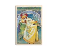 YMXSDIMDS Princess Hyacinth by Alphonse Mucha Painting Poster Picture Canvas Wall Paint Arts Decor Modern Home Artworks 24x36inch(60x90cm)