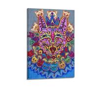 YMXSDIMDS Psychedelic Cats by Louis Wain Painting Poster Canvas Wall Art Decorative Picture Prints Modern Decor 12x18inch(30x45cm)