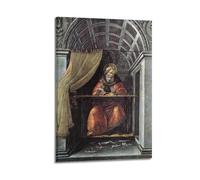 YMXSDIMDS St Augustine in His Cell by Sandro Botticelli Painting Poster Wall Art Scroll Canvas Picture Living Room Decor Home 24x36inch(60x90cm)