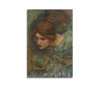 YMXSDIMDS Study For The Head Of Venus In The Awakening Of Adonis by John William Waterhouse Painting Poster Wall Art Scroll Canvas Picture Living Room Decor Home 12x18inch(30x45cm)