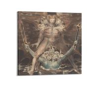 YMXSDIMDS The Great Red Dragon And The Beast from The Sea by William Blake Painting Poster Canvas Wall Art Scroll Picture Print Living Room Walls Decor Homes 16x16inch(40x40cm)