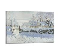 YMXSDIMDS The Magpie by Claude Monet Painting Poster Wall Art Canvas Prints Hanging Picture Home Decors Idea 08x12inch(20x30cm)