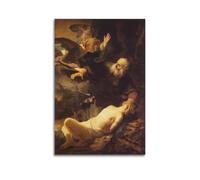 YMXSDIMDS The Sacrifice of Isaac 1630 by Rembrandt Van Rijn Painting Poster Print Photo Art Canvas Home Decorative Bedroom Modern Decors 08x12inch(20x30cm)