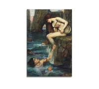 YMXSDIMDS The Siren by John William Waterhouse Painting Poster Picture Print Wall Art Canvas Decor Homes Decorative 20x30inch(50x75cm)