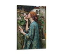 YMXSDIMDS The Soul of The Rose by John William Waterhouse Painting Poster Canvas Wall Art Scroll Picture Print Living Room Walls Decor Homes 08x12inch(20x30cm)
