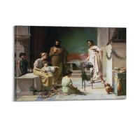 YMXSDIMDS The Visit of A Sick Child to The Temple of Aesculapius by John William Waterhouse Painting Poster Canvas Wall Art Decorative Bedroom Modern Home Print Picture 20x30inch(50x75cm)