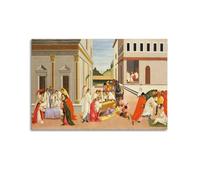 YMXSDIMDS Three Miracles of St Zenobius by Sandro Botticelli Painting Poster Wall Art Scroll Canvas Picture Living Room Decor Home 24x36inch(60x90cm)