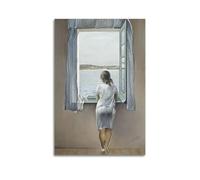 YMXSDIMDS Woman At The Window by Salvador Dali Painting Art Posters Art Print Wall Photo Paint Hanging Picture Family Bedroom Decor 24x36inch(60x90cm)