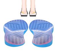 YMXWAN Supination Insoles for Flat Feet, High Arches, Heel Irritation, Pronation, Blisters, Supination, Moisture Wicking, Arch Support, Blue, Mesh + TPU, Orthotic, Unisex, 43-45, 2 Pack