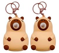 Ymxygz 2 Pcs Capybara Keychain Cute Bubble Blowing Capybara Squeeze Ball Toys Keyring Bag Pendant for Birthday Party Favor Decor Supplies