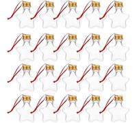Ymxygz 20pcs Clear Christmas Decoration Bottles Fillable Ornament Christmas Candy Boxes Christmas Tree Hanging Ornaments Table Decoration