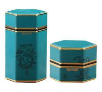 Ymxygz 2pcs/set Vintage Hexagonal Tea Storage Pot Chinese Style Empty Can Tea Set Portable Tea Box Retro Tea Storage Containers