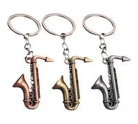 Ymxygz 3pcs Saxophone Clarinet Musical Instrument Keyring for Men Women Keyrings Retro Musical Instrument Metal Keychain Pendant