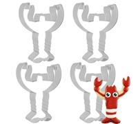 Ymxygz 4 Pcs Lobster Cookie Cutters, Stainless Steel Lobster Shaped Baking Mold, Metal Biscuit Cutter Cookie Molds for Birthday Party Diy Cake Decoration