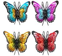 Ymxygz 4pcs Novelty Butterfly Pot Hanger Garden Ornament Decoration Outdoor Indoor Hanging Hanger Gift Metal Hand Painted Decor