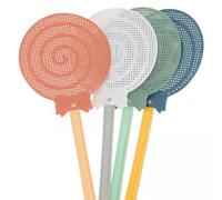 Ymxygz 4pcs/set Lollipop Shape Long Handle Fly Swatter Colorful Plastic Manual Swat Pest Control for Indoor Mosquito Wasp Insect