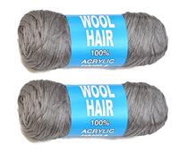 Ymxygz Brazilian Wool Hair 1 Roll Gray Acrylic Yarn for African Hair Braiding Sengalese Twisting Jumbo Braids/crochet Locs/wraps/dreadlocks